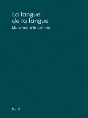 cover image of La langue de ta langue